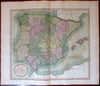 Spain Portugal in Kingdoms & Provinces 1811 John Cary lovely large old map