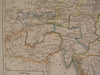 Austrian Empire Venice Lombardy 1834 antique engraved hand color outline map