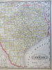 Texas state by itself Railroads 1887-90 Cram scarce large detailed map