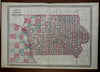 Iowa & Nebraska American Midwest c. 1870 A.J. Johnson scarce issue map