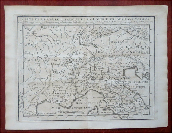 Cisalpine Gaul Northern Italy Roman Empire Ancient World c. 1795 Delisle map