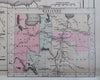 Ontario & Manitoba Toronto Great Lakes region 1888 Bradley-Mitchell scarce map