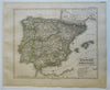 Spain & Portugal Madrid Barcelona Lisbon Seville 1855 Stulpnagel detailed map