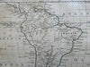 South America Brazil Peru Paraguay Chile 1799 Low early American engraved map