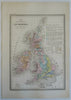 Geological British Isles Ireland UK Mineralogy Geology c. 1870 Fosset map