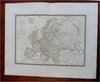 Revolutionary Europe in 1789 Austria France Poland 1826 Brue large detailed map