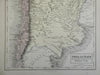 Chile Argentina Bolivia La Plata 1856 A. & C. Black engraved map