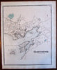 Gloucester harbor Essex County Mass. 1872 detailed old map roads buildings color