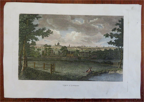 London City View Farmland Pasture Cow Landscape Scenery 1808 Russell nice print