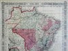 Empire of Brazil Argentina Rio de Janeiro 1864 Johnson & Ward civil war era map