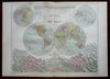 World in Double Hemispheres Mountain Ranges Rivers 1876 A. & C. Black map