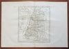 12 Tribes of Israel Holy Land c.1795-1806 Vaugondy Delamarche engraved map