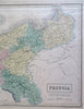 Kingdom of Prussia German Confederation Saxony Posen Silesia 1853 Hall map