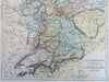 Western Germany German Confederation Bavaria Prussia Hanover c. 1855 Dufour map