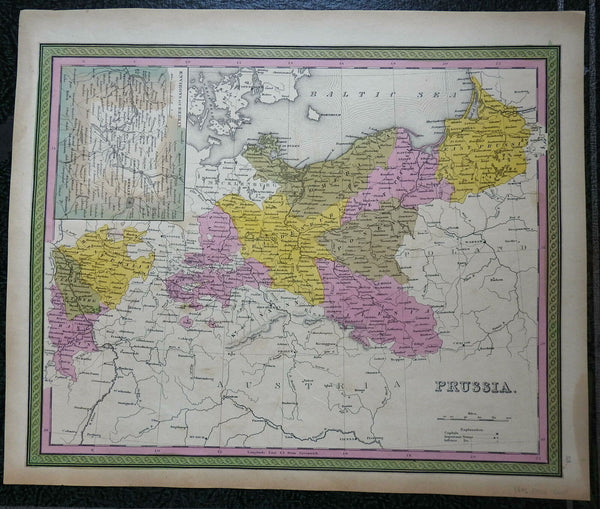 Kingdom of Prussia Brandenburg Westphalia Saxony Silesia 1846 Cowperthwait map