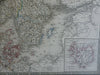 Kingdoms Sweden & Denmark Scandinavia Norway Finland Iceland 1837 Andriveau map