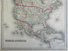 North America United States Mexico Canada 1876-9 O.W. Gray fine large map