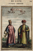 Arab men traditional dress Muslims Islam beautiful 1683 Mallet old antique print