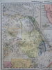 East Africa Egypt Abyssinia Ethiopia Somalia Sudan 1885 Flemming detailed map