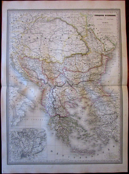 Greece Turkey in Europe Balkans Bulgaria Greece 1856 Dyonnet Dufour huge map