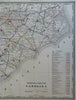 North & South Carolina Raleigh Charleston Charlotte c. 1880's-90 Cram large map