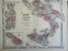 Kingdom of Italy Sardinia Naples Tuscany 1864 Johnson & Ward civil war era map