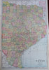 Texas Dallas Houston El Paso San Antonio 1901 Cram large two sheet detailed map