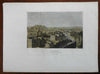 Edinburgh Scottish Capital Edinburgh Castle Bird's Eye View 1840's print
