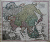 Asia Continent Ottoman Empire Arabia India China c.1750 Homann decorative map