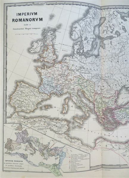 Contantine's Roman Empire Gaul Britannia Dacia North Africa 1865 historical map