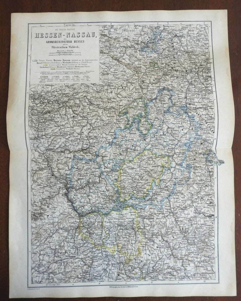 Hessen-Nassau Kingdom of Prussia Kassel Darmstadt 1873 Ravenstein map