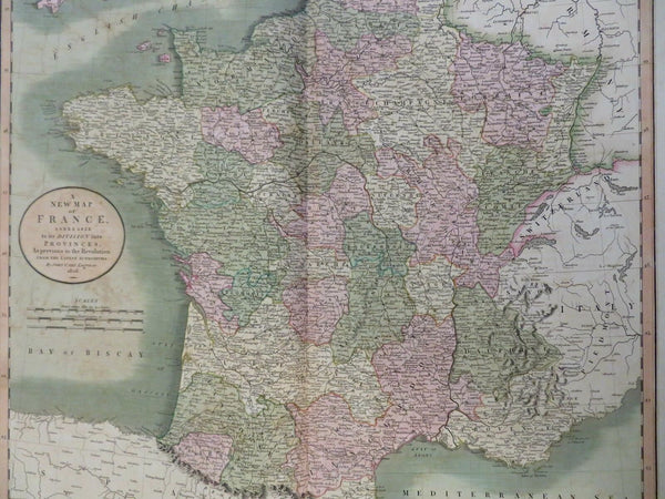 Kingdom of France Bourbons Ancien Regime Paris Orleans 1806 Cary large map