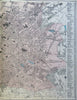 Manchester Northern England 1881 Edward Weller detailed city plan map