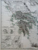 Kingdom of Greece Athens Santorini Crete Corfu 1869 Petermann detailed map