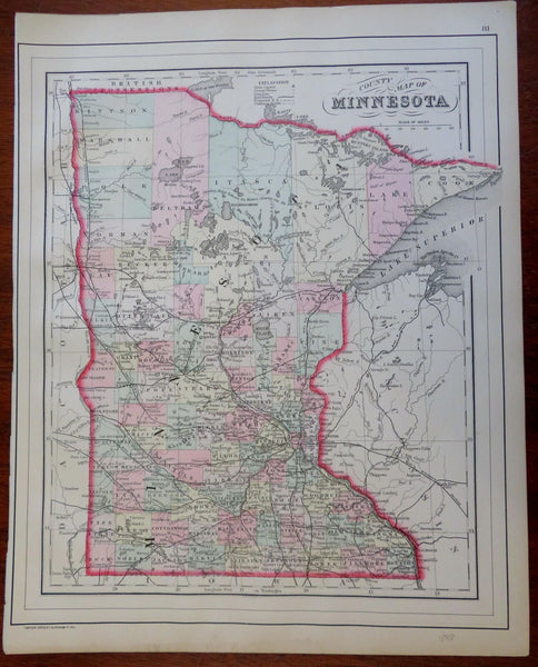 Minnesota Twin Cities Minneapolis St. Paul Duluth 1888 Bradley-Mitchell map