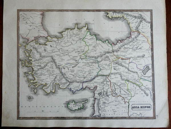 Anatolia Asia Minor Turkey Cyrpus Black Sea Constantinople 1846 scarce map