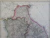 Tuscany Papal States Rome Florence Ravenna Pisa Elba c. 1856-72 Weller map