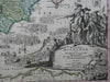 Kingdoms of Spain & Portugal Sailing Ships c. 1750 Homann decorative folio map