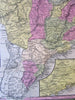 Brazil Paraguay Rio de Janeiro So. America 1851 Cowperthwait Mitchell scarce map