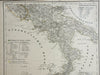 Kingdom of the Two Sicilies Sardinia Malta 1850's Flemming detailed map