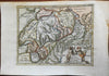 Switzerland Ancient World Roman Empire Helvetia 1729 Paulus decorative map