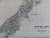 New Zealand North South Islands Alps view Wellington 1868 Johnston pictorial map