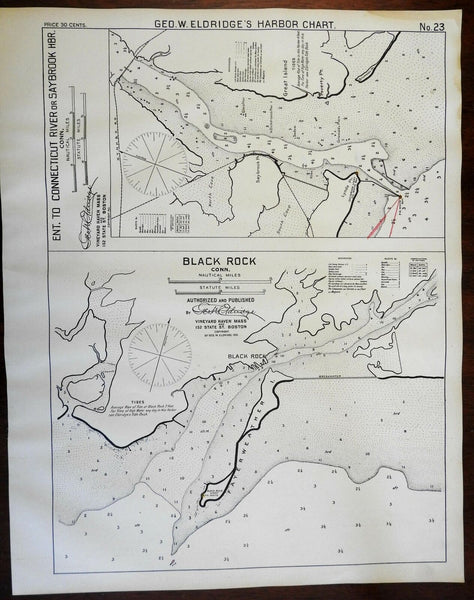 Black Rock Connecticut 1901 Eldridge detailed coastal nautical survey