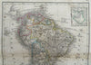 South America Brazil Peru Chile Venezuela c. 1844 A. Baedeker scarce map