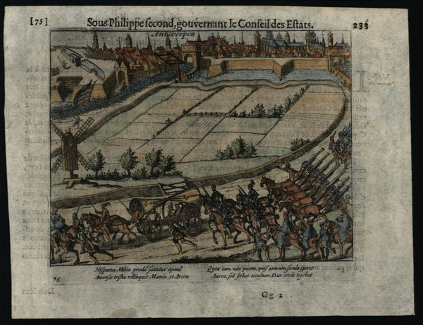 Antwerp Belgium 1616 city view van Egmont military caravan Phillip II Baudart