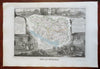 Morbihan Department France Brittany Vannes 1856 Levasseur decorative map