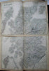 Scotland Orkney Shetland 1844 huge 2 sheet antique Black Hughes Hall map