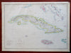 Cuba & Jamaica Caribbean Islands Havana Kingston c. 1856-72 Weller map