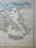 Ottoman Greece Athens Corinth Salonika Crete Euboea 1855 Philip huge scarce map