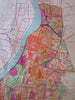 Calcutta plan Hugli River Slums located c.1982 huge National Atlas of India map